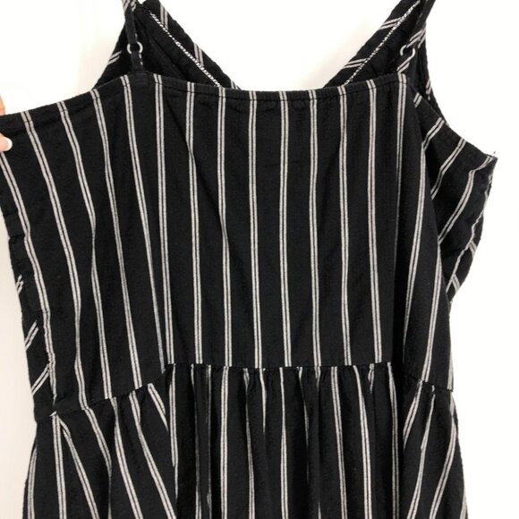 Joe Fresh Black white Striped Midi sleeveless cotton Dress size M - Picture 12 of 15